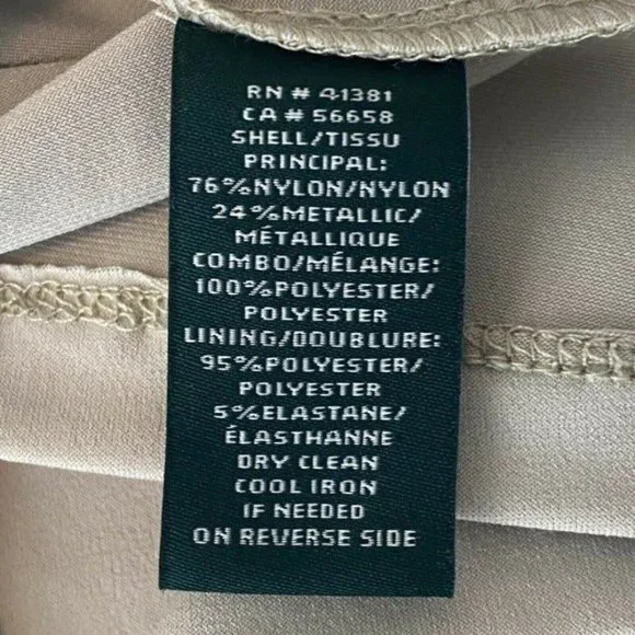 NWT Lauren Ralph Lauren 10P Gold Metallic Lace Sheath Cocktail Dress $170 - Picture 6 of 14